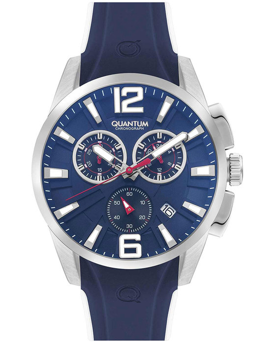 QUANTUM Powertech Chronograph Blue Silicone Strap