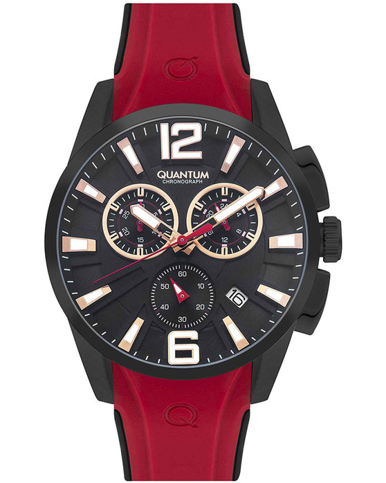 QUANTUM Powertech Chronograph Red Silicone Strap