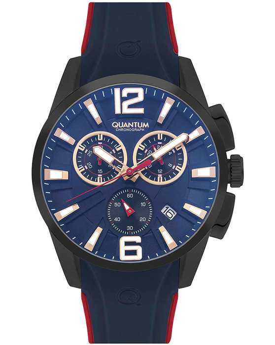 QUANTUM Powertech Chronograph Blue Silicone Strap