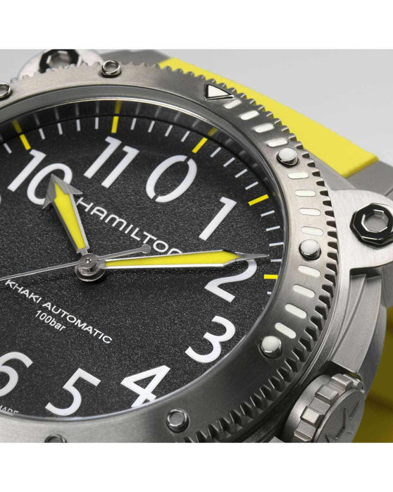 HAMILTON Khaki Navy BeLOWZERO Automatic Yellow Rubber Strap