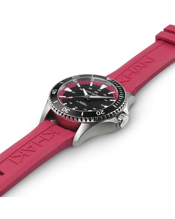 HAMILTON Khaki Navy Scuba Automatic Pink Rubber Strap