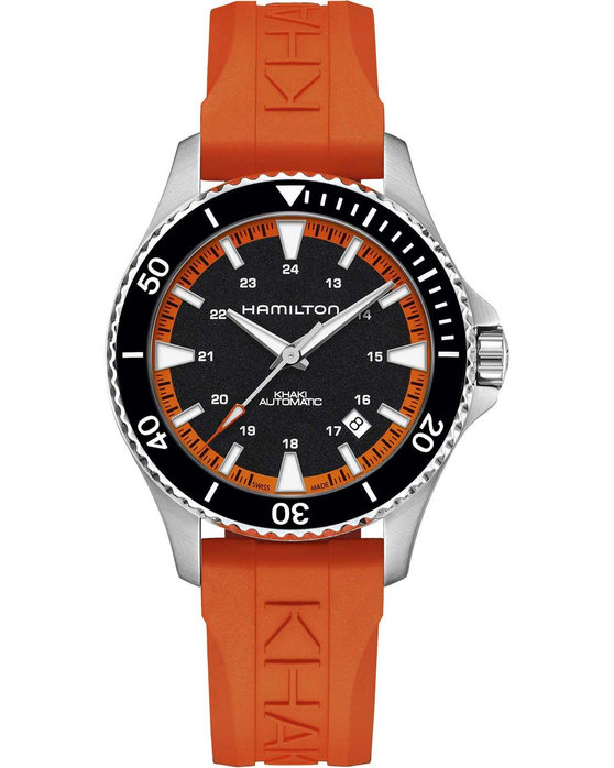 HAMILTON Khaki Navy Scuba Automatic Orange Rubber Strap