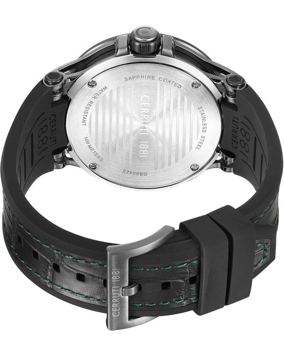 CERRUTI Velletri Black Leather Strap