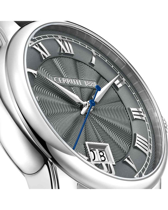 CERRUTI Balvano Black Leather Strap