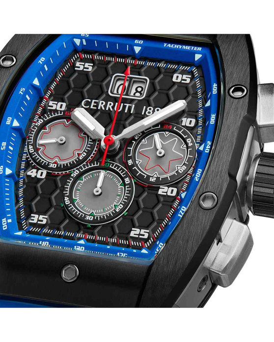 CERRUTI Ovaro Chronograph Blue Silicone Strap