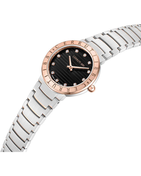 CERRUTI Filiano Crystals Two Tone Stainless Steel Bracelet