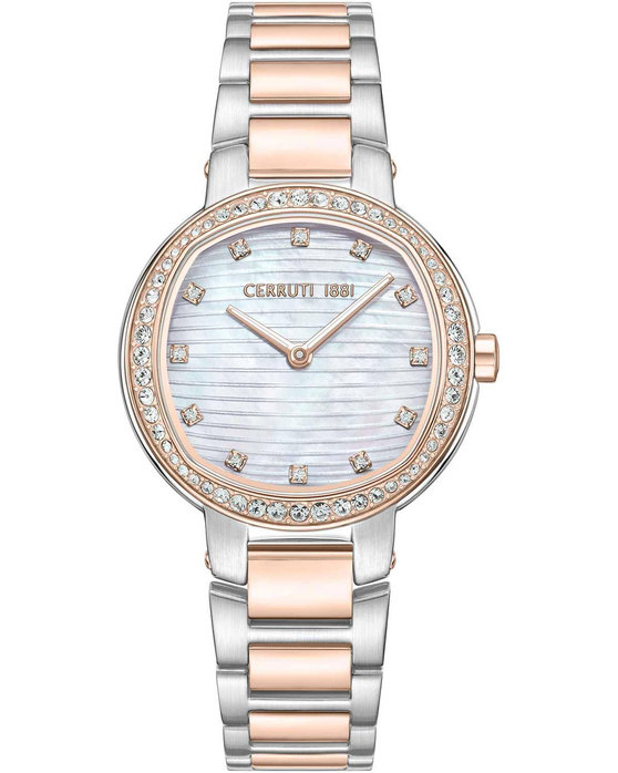 CERRUTI Bellegra Crystals Two Tone Stainless Steel Bracelet