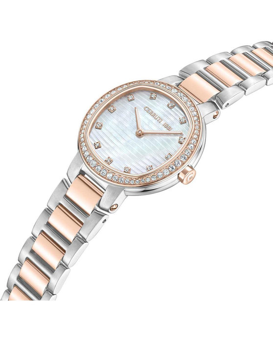 CERRUTI Bellegra Crystals Two Tone Stainless Steel Bracelet