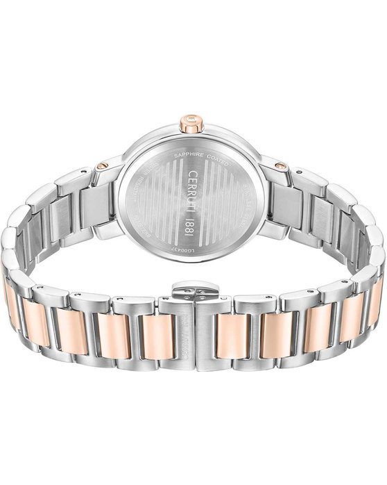 CERRUTI Bellegra Crystals Two Tone Stainless Steel Bracelet