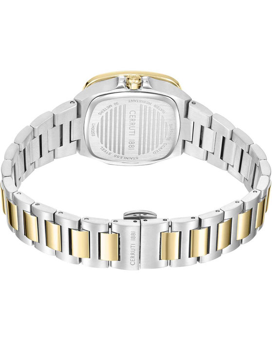 CERRUTI Casale Crystals Two Tone Stainless Steel Bracelet