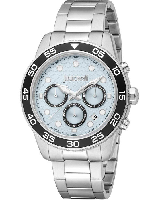 JUST CAVALLI Gents Chronograph Silver Stainless Steel Bracelet