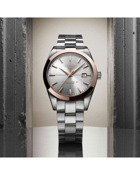 TISSOT Gentleman Powermatic 80 Silicium Solid 18ct Rose Gold bezel