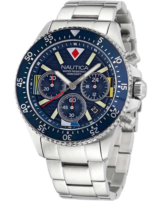 NAUTICA Westport Chronograph Silver Stainless Steel Bracelet