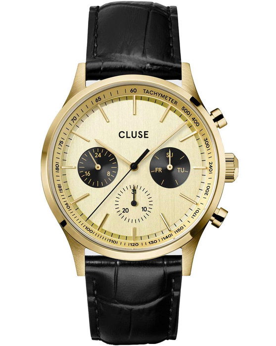 CLUSE Antheor Black Leather Strap