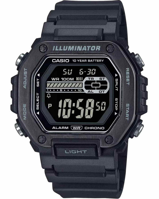 CASIO Collection Dual Time Chronograph Black Plastic Strap