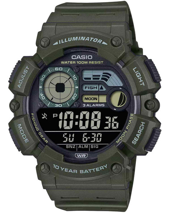 CASIO Collection Dual Time Chronograph Khaki Plastic Strap