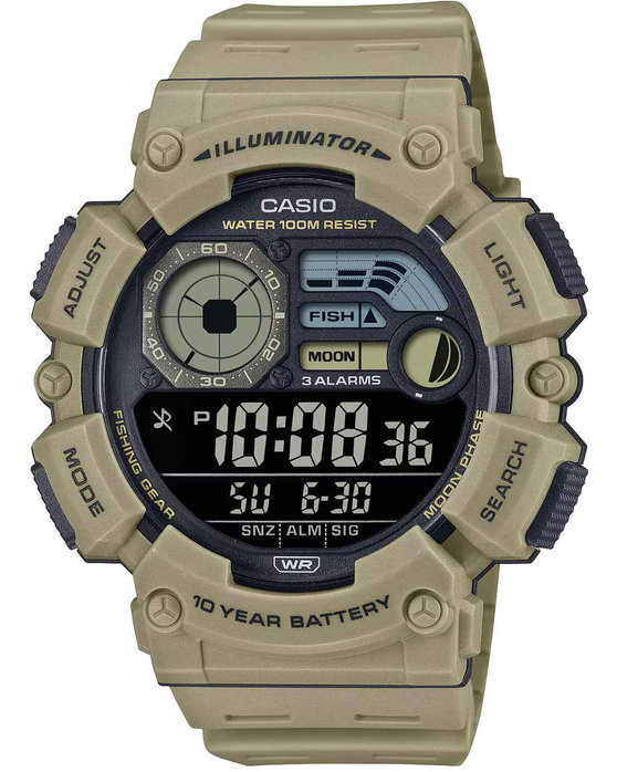 CASIO Collection Dual Time Chronograph Beige Plastic Strap