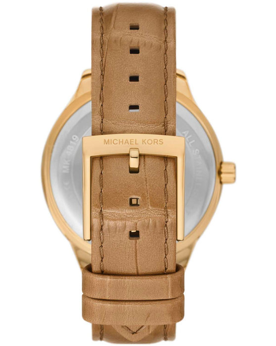 MICHAEL KORS Sage Crystals Brown Leather Strap