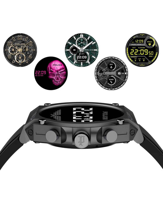 POLICE My.Avatar Smartwatch Black Silicone Strap