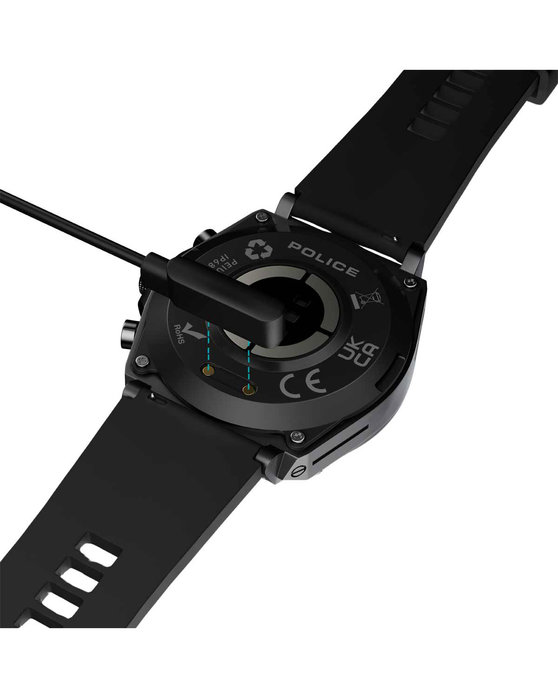 POLICE My.Avatar Smartwatch Black Silicone Strap