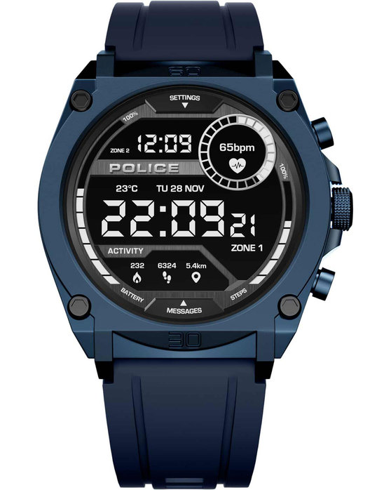 POLICE My.Avatar Smartwatch Blue Silicone Strap