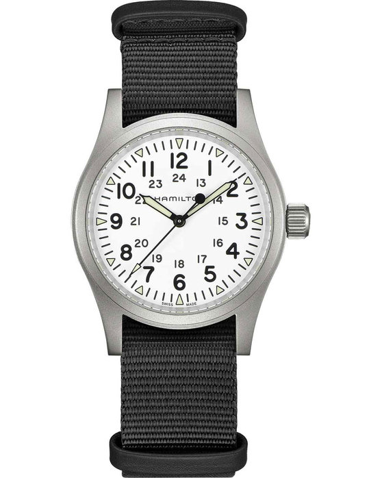 HAMILTON Khaki Field Mechanical Black Fabric Strap