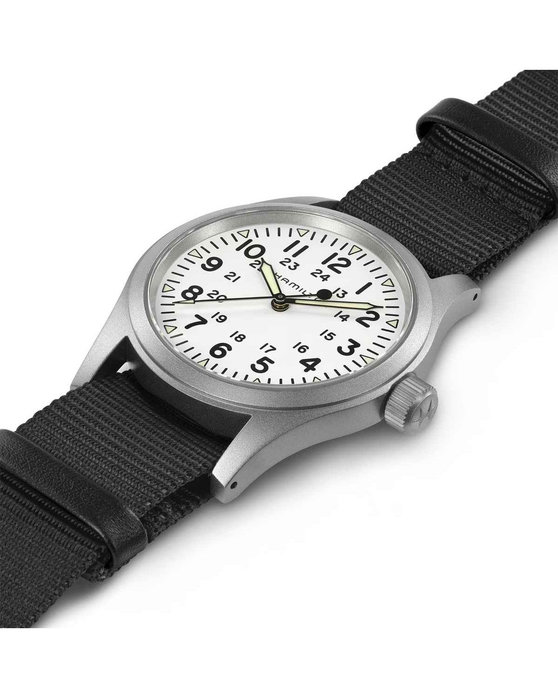 HAMILTON Khaki Field Mechanical Black Fabric Strap