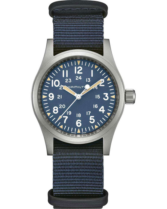 HAMILTON Khaki Field Mechanical Blue Fabric Strap