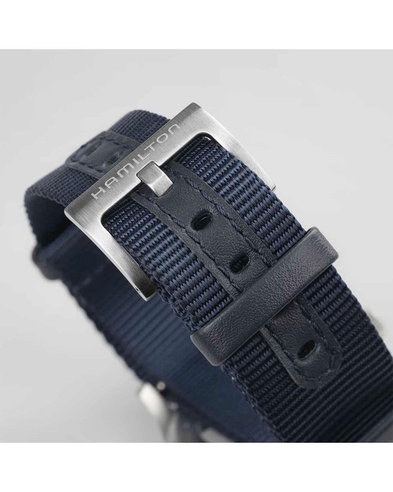 HAMILTON Khaki Field Mechanical Blue Fabric Strap