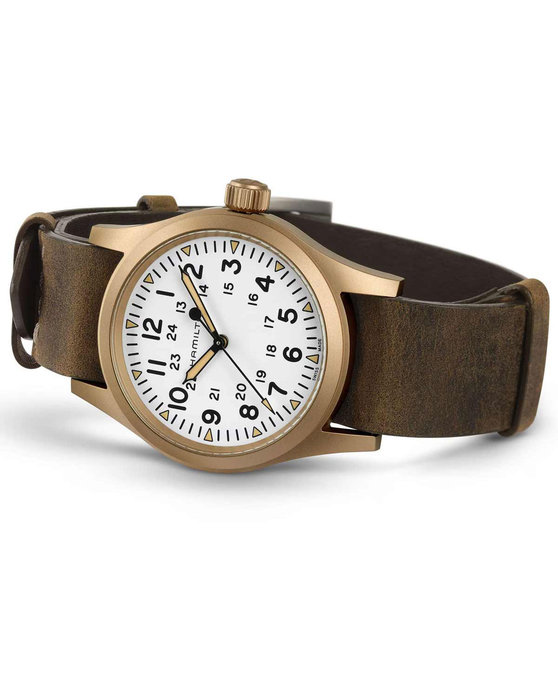 HAMILTON Khaki Field Mechanical Brown Leather Strap