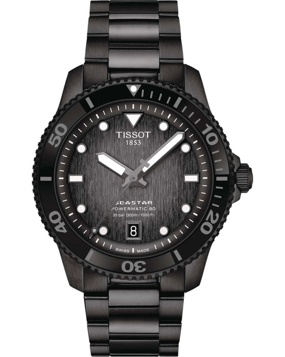 TISSOT T-Sport Seastar 1000 Powermatic 80 Black Stainless Steel Bracelet