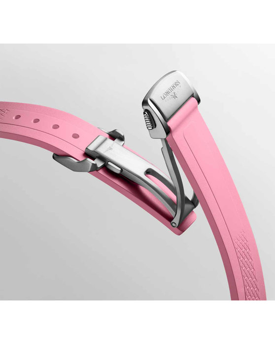 LONGINES Conquest Automatic Pink Rubber Strap