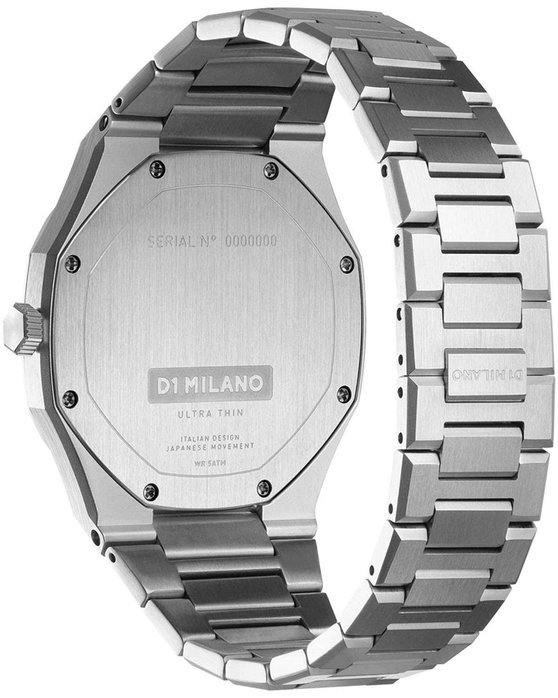 D1 MILANO Ultra Thin Silver Stainless Steel Bracelet