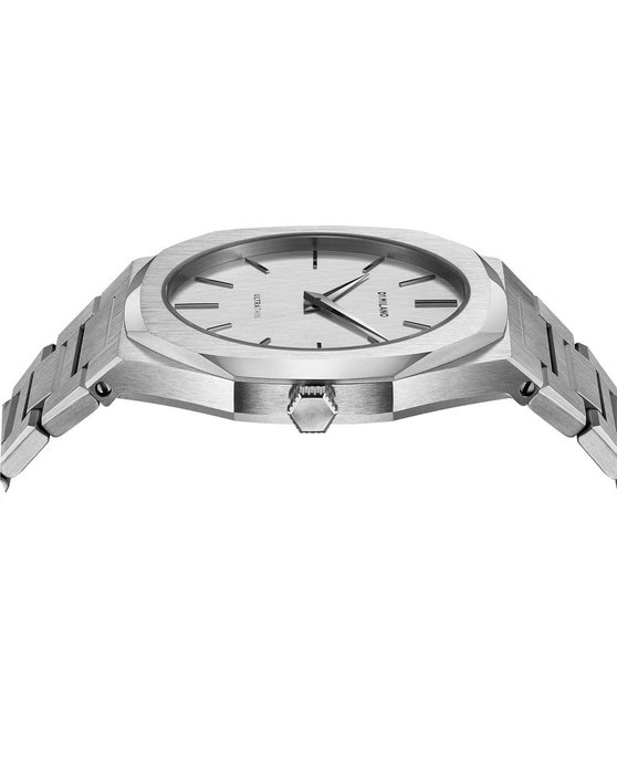 D1 MILANO Ultra Thin Silver Stainless Steel Bracelet