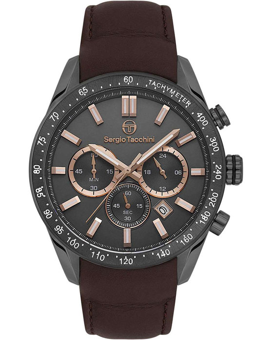 SERGIO TACCHINI Gents Chronograph Brown Leather Bracelet