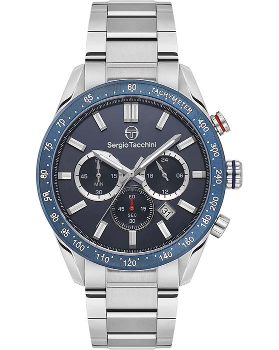 SERGIO TACCHINI Gents Chronograph Silver Stainless Steel Bracelet