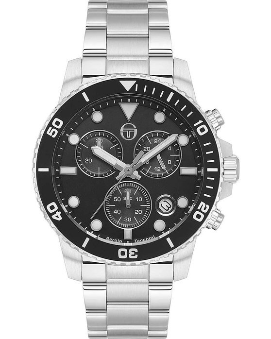 SERGIO TACCHINI Gents Chronograph Silver Stainless Steel Bracelet