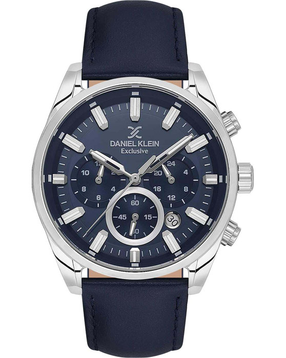 DANIEL KLEIN Chronograph Blue Leather Strap