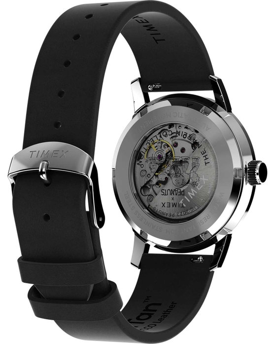 TIMEX Marlin x Peanuts Snoopy Flying Ace Automatic Black Leather Strap