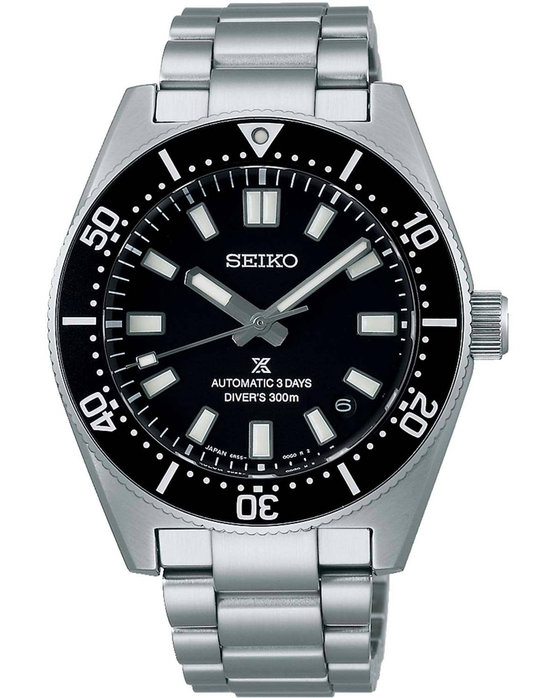 SEIKO Prospex 1965 Revival Diver's In Cove Black Automatic Silver Stainless Steel Bracelet