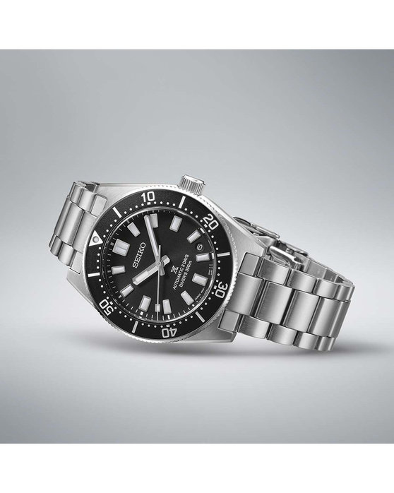 SEIKO Prospex 1965 Revival Diver's In Cove Black Automatic Silver Stainless Steel Bracelet