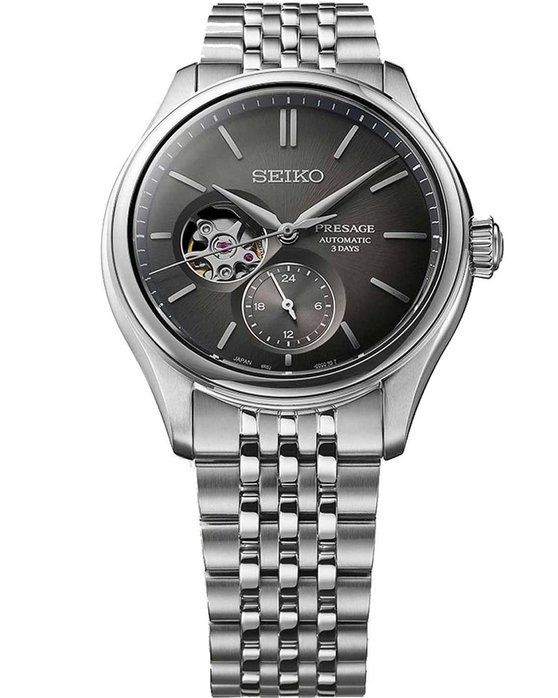 SEIKO Presage Classic Series 'Sumi-iro' Automatic Silver Stainless Steel Bracelet