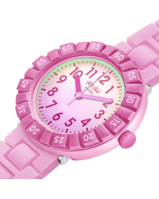 FLIK FLAK Pink Summer Splash with Pink Silicone Strap