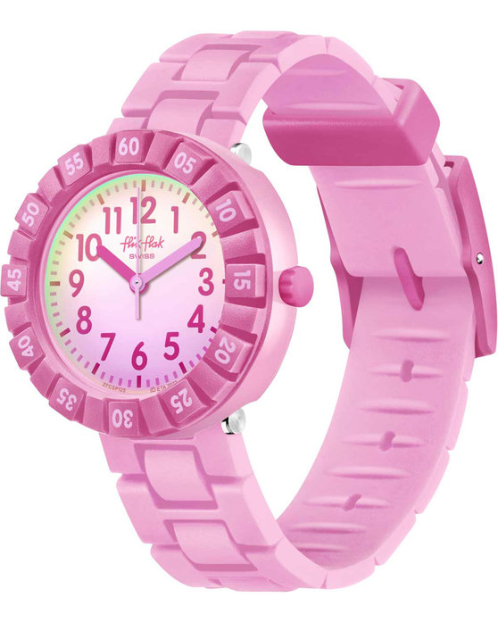 FLIK FLAK Pink Summer Splash with Pink Silicone Strap