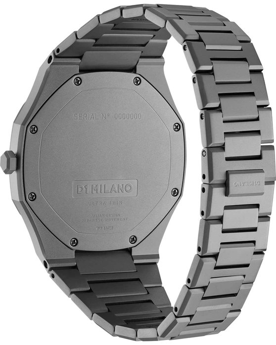 D1 MILANO Ultra Thin Grey Stainless Steel Bracelet