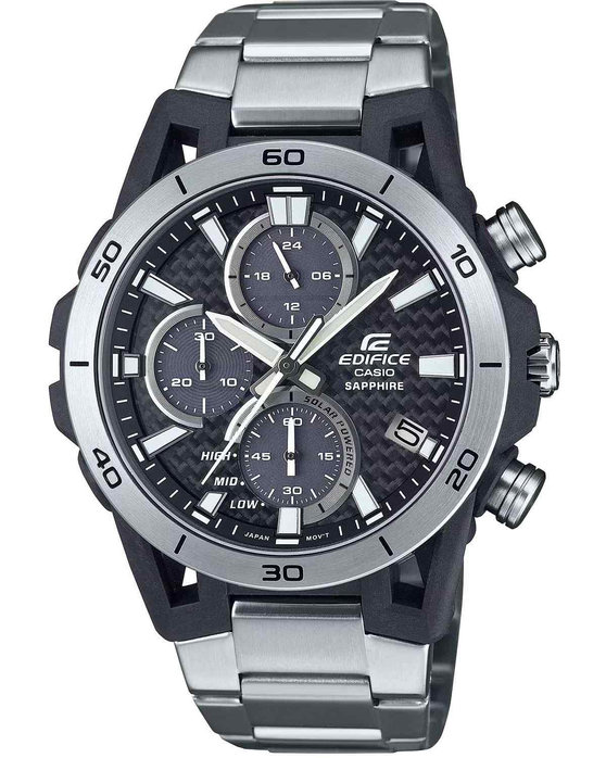 CASIO Edifice Solar Chronograph Silver Stainless Steel Bracelet