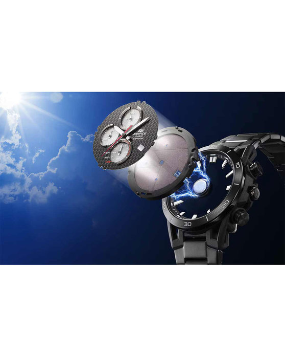 CASIO Edifice Solar Chronograph Silver Stainless Steel Bracelet