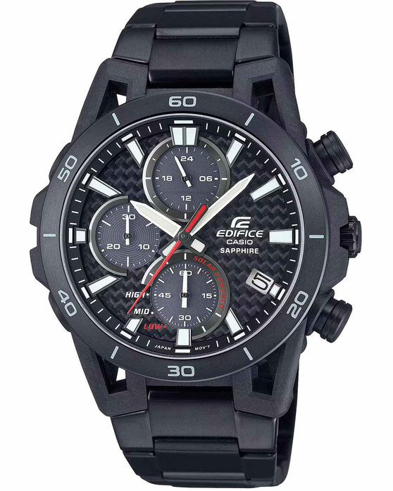 CASIO Edifice Solar Chronograph Black Stainless Steel Bracelet