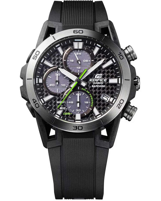 CASIO Edifice Solar Chronograph Black Plastic Strap