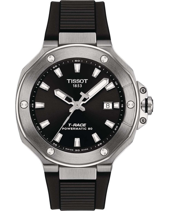 TISSOT T-Race Powermatic 80 Black Silicone Strap